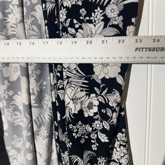 AMANA Black & White Floral Open Front Kimono Cardigan 3X Boho  Lightweight Layer - Picture 4 of 7